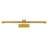 GloboStar® LAURA 60425 Μοντέρνο Φωτιστικό Τοίχου - Απλίκα Καθρέπτη Μπάνιου - Πίνακα LED 12W 1400lm 120° AC 220-240V IP44 Μ60 x Π27 x Υ13cm - Φυσικό Λευκό 4500K - Χρυσό - 3 Years Warranty