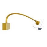 GloboStar® LAURA 60425 Μοντέρνο Φωτιστικό Τοίχου - Απλίκα Καθρέπτη Μπάνιου - Πίνακα LED 12W 1400lm 120° AC 220-240V IP44 Μ60 x Π27 x Υ13cm - Φυσικό Λευκό 4500K - Χρυσό - 3 Years Warranty