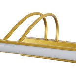 GloboStar® LAURA 60425 Μοντέρνο Φωτιστικό Τοίχου - Απλίκα Καθρέπτη Μπάνιου - Πίνακα LED 12W 1400lm 120° AC 220-240V IP44 Μ60 x Π27 x Υ13cm - Φυσικό Λευκό 4500K - Χρυσό - 3 Years Warranty
