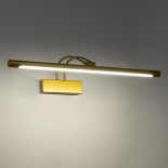 GloboStar® LAURA 60425 Μοντέρνο Φωτιστικό Τοίχου - Απλίκα Καθρέπτη Μπάνιου - Πίνακα LED 12W 1400lm 120° AC 220-240V IP44 Μ60 x Π27 x Υ13cm - Φυσικό Λευκό 4500K - Χρυσό - 3 Years Warranty
