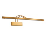 GloboStar® LAURA 60427 Μοντέρνο Φωτιστικό Τοίχου - Απλίκα Καθρέπτη Μπάνιου - Πίνακα LED 12W 1400lm 120° AC 220-240V IP44 Μ60 x Π27 x Υ13cm - Φυσικό Λευκό 4500K - Χάλκινο - 3 Years Warranty