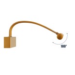 GloboStar® LAURA 60427 Μοντέρνο Φωτιστικό Τοίχου - Απλίκα Καθρέπτη Μπάνιου - Πίνακα LED 12W 1400lm 120° AC 220-240V IP44 Μ60 x Π27 x Υ13cm - Φυσικό Λευκό 4500K - Χάλκινο - 3 Years Warranty