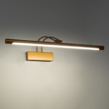 GloboStar® LAURA 60427 Μοντέρνο Φωτιστικό Τοίχου - Απλίκα Καθρέπτη Μπάνιου - Πίνακα LED 12W 1400lm 120° AC 220-240V IP44 Μ60 x Π27 x Υ13cm - Φυσικό Λευκό 4500K - Χάλκινο - 3 Years Warranty