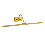 GloboStar® MIRA 60433 Μοντέρνο Φωτιστικό Τοίχου - Απλίκα Καθρέπτη Μπάνιου - Πίνακα LED 12W 1400lm 120° AC 220-240V IP44 Μ60 x Π20 x Υ13cm - Φυσικό Λευκό 4500K - Χρυσό - 3 Years Warranty