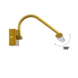 GloboStar® MIRA 60433 Μοντέρνο Φωτιστικό Τοίχου - Απλίκα Καθρέπτη Μπάνιου - Πίνακα LED 12W 1400lm 120° AC 220-240V IP44 Μ60 x Π20 x Υ13cm - Φυσικό Λευκό 4500K - Χρυσό - 3 Years Warranty