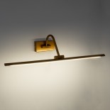 GloboStar® MIRA 60435 Μοντέρνο Φωτιστικό Τοίχου - Απλίκα Καθρέπτη Μπάνιου - Πίνακα LED 12W 1400lm 120° AC 220-240V IP44 Μ60 x Π20 x Υ13cm - Φυσικό Λευκό 4500K - Χάλκινο - 3 Χρόνια Εγγύηση
