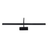 GloboStar® TROIS 60436 Μοντέρνο Φωτιστικό Τοίχου - Απλίκα Καθρέπτη Μπάνιου - Πίνακα LED 12W 1400lm 120° AC 220-240V IP44 Μ60 x Π24 x Υ18cm - Φυσικό Λευκό 4500K - Μαύρο - 3 Years Warranty