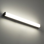 GloboStar® RENATA 60440 Μοντέρνο Φωτιστικό Τοίχου - Απλίκα Καθρέπτη Μπάνιου - Πίνακα LED 12W 1400lm 210° AC 220-240V IP44 Μ60 x Π4 x Υ5.5cm - Φυσικό Λευκό 4500K - Μαύρο - 3 Years Warranty