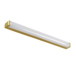 GloboStar® RENATA 60441 Μοντέρνο Φωτιστικό Τοίχου - Απλίκα Καθρέπτη Μπάνιου - Πίνακα LED 12W 1400lm 210° AC 220-240V IP44 Μ60 x Π4 x Υ5.5cm - Φυσικό Λευκό 4500K - Χρυσό - 3 Years Warranty