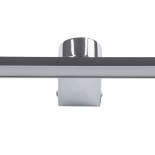 GloboStar® MEGAN 60449 Μοντέρνο Φωτιστικό Τοίχου - Απλίκα Καθρέπτη Μπάνιου - Πίνακα LED 12W 1400lm 120° AC 220-240V IP44 Μ60 x Π12 x Υ4cm - Φυσικό Λευκό 4500K - Χρώμιο Νίκελ - 3 Years Warranty