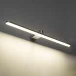 GloboStar® MEGAN 60449 Μοντέρνο Φωτιστικό Τοίχου - Απλίκα Καθρέπτη Μπάνιου - Πίνακα LED 12W 1400lm 120° AC 220-240V IP44 Μ60 x Π12 x Υ4cm - Φυσικό Λευκό 4500K - Χρώμιο Νίκελ - 3 Years Warranty