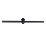GloboStar® ROSA 60450 Μοντέρνο Φωτιστικό Τοίχου - Απλίκα Καθρέπτη Μπάνιου - Πίνακα LED 12W 1400lm 120° AC 220-240V IP44 Μ60 x Π15 x Υ7cm - Φυσικό Λευκό 4500K - Μαύρο - 3 Years Warranty