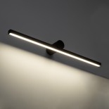GloboStar® ROSA 60450 Μοντέρνο Φωτιστικό Τοίχου - Απλίκα Καθρέπτη Μπάνιου - Πίνακα LED 12W 1400lm 120° AC 220-240V IP44 Μ60 x Π15 x Υ7cm - Φυσικό Λευκό 4500K - Μαύρο - 3 Years Warranty