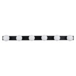 GloboStar® BELLA 60452 Μοντέρνο Φωτιστικό Τοίχου - Απλίκα Καθρέπτη Μπάνιου - Πίνακα LED 18W 2052lm 300° AC 220-240V IP44 Μ70 x Π11 x Υ6cm - Φυσικό Λευκό 4500K - Μαύρο - 3 Χρόνια Εγγύηση