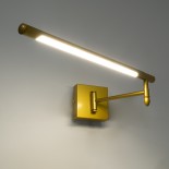 GLOBOSTAR® FRIDA 60459 Μοντέρνο Φωτιστικό Τοίχου - Απλίκα Καθρέπτη Μπάνιου LED 12W 1400lm 120° AC 220-240V IP44 Φυσικό Λευκό 4500K - Lumileds SMD Chip & TÜV SÜD Driver - Χρυσό Βούρτσας - Μ51 x Π25 x Υ10cm - 3 Χρόνια Εγγύηση