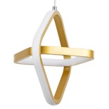 GLOBOSTAR® ROSE 61066 Μοντέρνο Κρεμαστό Φωτιστικό Οροφής LED 22W 2200lm 300° AC 220-240V IP20 Ρυθμιζόμενο Λευκό CCT με On/Off 2700K/4500K/6000K - Lumileds SMD Chip - Χρυσό Βούρτσας - Μ24 x Π22 x Υ24cm - 3 Χρόνια Εγγύηση