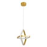 GLOBOSTAR® ROSE 61066 Μοντέρνο Κρεμαστό Φωτιστικό Οροφής LED 22W 2200lm 300° AC 220-240V IP20 Ρυθμιζόμενο Λευκό CCT με On/Off 2700K/4500K/6000K - Lumileds SMD Chip - Χρυσό Βούρτσας - Μ24 x Π22 x Υ24cm - 3 Χρόνια Εγγύηση