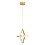 GLOBOSTAR® ROSE 61066 Μοντέρνο Κρεμαστό Φωτιστικό Οροφής LED 22W 2200lm 300° AC 220-240V IP20 Ρυθμιζόμενο Λευκό CCT με On/Off 2700K/4500K/6000K - Lumileds SMD Chip - Χρυσό Βούρτσας - Μ24 x Π22 x Υ24cm - 3 Χρόνια Εγγύηση