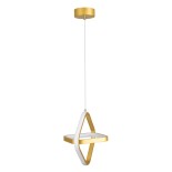 GLOBOSTAR® ROSE 61066 Μοντέρνο Κρεμαστό Φωτιστικό Οροφής LED 22W 2200lm 300° AC 220-240V IP20 Ρυθμιζόμενο Λευκό CCT με On/Off 2700K/4500K/6000K - Lumileds SMD Chip - Χρυσό Βούρτσας - Μ24 x Π22 x Υ24cm - 3 Χρόνια Εγγύηση