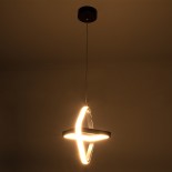 GLOBOSTAR® ROSE 61066 Μοντέρνο Κρεμαστό Φωτιστικό Οροφής LED 22W 2200lm 300° AC 220-240V IP20 Ρυθμιζόμενο Λευκό CCT με On/Off 2700K/4500K/6000K - Lumileds SMD Chip - Χρυσό Βούρτσας - Μ24 x Π22 x Υ24cm - 3 Χρόνια Εγγύηση