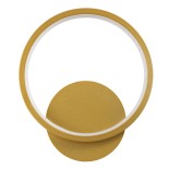 GLOBOSTAR® TED 61072 Μοντέρνο Φωτιστικό Τοίχου - Απλίκα LED 9W 1080lm 300° AC 220-240V IP20 Ρυθμιζόμενο Λευκό CCT με On/Off 2700K/4500K/6000K - Lumileds SMD Chip  - Χρυσό Βούρτσας - Μ20 x Π5.5 x Υ23cm - 3 Χρόνια Εγγύηση