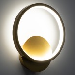 GLOBOSTAR® TED 61072 Μοντέρνο Φωτιστικό Τοίχου - Απλίκα LED 9W 1080lm 300° AC 220-240V IP20 Ρυθμιζόμενο Λευκό CCT με On/Off 2700K/4500K/6000K - Lumileds SMD Chip  - Χρυσό Βούρτσας - Μ20 x Π5.5 x Υ23cm - 3 Χρόνια Εγγύηση