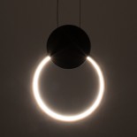 GloboStar® CYCLOS 61075 Κρεμαστό Φωτιστικό Οροφής Design LED CCT 9W 1080lm 300° AC 220-240V - Εναλλαγή Φωτισμού μέσω Διακόπτη On/Off All In One Ψυχρό 6000k+Φυσικό 4500k+Θερμό 2700k Μ21 x Π2.3 x Υ26.5cm - Χρυσό Βούρτσας