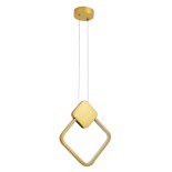 GloboStar® MARY 61084 Κρεμαστό Φωτιστικό Οροφής Design LED CCT 12W 1440lm 300° AC 220-240V - Εναλλαγή Φωτισμού μέσω Διακόπτη On/Off All In One Ψυχρό 6000k+Φυσικό 4500k+Θερμό 2700k Μ20 x Π2.3 x Υ28.5cm - Χρυσό Βούρτσας