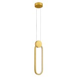 GloboStar® ILDI 61090 Κρεμαστό Φωτιστικό Οροφής Design LED CCT 12W 1440lm 300° AC 220-240V - Εναλλαγή Φωτισμού μέσω Διακόπτη On/Off All In One Ψυχρό 6000k+Φυσικό 4500k+Θερμό 2700k Μ10 x Π2.3 x Υ38cm - Χρυσό Βούρτσας