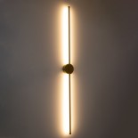 GLOBOSTAR® DIADEM 61334 Μοντέρνο Φωτιστικό Τοίχου - Απλίκα LED 18W 2160lm 120° AC 220-240V IP20 Ρυθμιζόμενο Λευκό CCT με On/Off 2700K/4500K/6000K - Lumileds SMD Chip  - Χρυσό Βούρτσας - Μ10 x Π4 x Υ120cm - 3 Χρόνια Εγγύηση