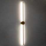 GLOBOSTAR® DIADEM 61334 Μοντέρνο Φωτιστικό Τοίχου - Απλίκα LED 18W 2160lm 120° AC 220-240V IP20 Ρυθμιζόμενο Λευκό CCT με On/Off 2700K/4500K/6000K - Lumileds SMD Chip  - Χρυσό Βούρτσας - Μ10 x Π4 x Υ120cm - 3 Χρόνια Εγγύηση