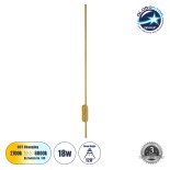 GLOBOSTAR® HARLEM 61336 Μοντέρνο Φωτιστικό Τοίχου - Απλίκα LED 18W 2160lm 120° AC 220-240V IP20 Ρυθμιζόμενο Λευκό CCT με On/Off 2700K/4500K/6000K - Lumileds SMD Chip - Χρυσό Βούρτσας - Μ5 x Π4 x Υ120cm - 3 Χρόνια Εγγύηση