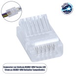 GloboStar® 70690 Ενωτικός Σύνδεσμος για Πολύχρωμη Ταινία LED RGB+CCT 12mm 6 PIN σε Καλώδιο Τροφοδοσίας Ατερμάτιστο 6 PIN Μ2.1 x Π1.6 x Υ0.7cm Διάφανο