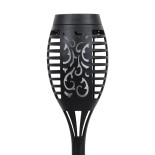 GloboStar® 71527 Αυτόνομο Ηλιακό Φωτιστικό LED SMD 3W 150lm με Ενσωματωμένη Μπαταρία 600mAh - Φωτοβολταϊκό Πάνελ - Αισθητήρα Ημέρας-Νύχτας Φαναράκι Κήπου - Εφέ Φλόγας Διακοσμητικό Αυτόνομο Αδιάβροχο IP65 1500-2000K Φ7 x Υ50cm