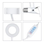 GloboStar® 75808 Professional Digital Ring Light Φ9cm LED SMD 10W 1000lm 180° DC 5V με Καλώδιο Τροφοδοσίας USB - Ενσωματωμένο Χειριστήριο Εναλλαγής Χρωμάτων & 1 Βάση Τηλεφώνου - CCT Θερμό Λευκό 3000K - Φυσικό Λευκό 4500K - Ψυχρό Λευκό 6000K Dimmable Λευκό