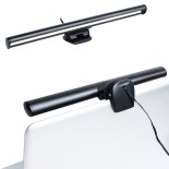 GloboStar® 76552 E-READING LIGHT Φωτιστικό Οθόνης με Χειριστήριο LED 5W 565lm 120° DC 5V IP20 CCT Θερμό Λευκό 2700K - Φυσικό Λευκό 4500K - Ψυχρό Λευκό 6000K Dimmable Μαύρο Πλαστικό Μ26 x Π4.5 x Υ4.5cm - 2 Xρόνια Εγγύηση