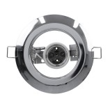 GloboStar® ACIDA 77847 Χωνευτή Στρογγυλή Μεταλλική Βάση Μπετού για Λάμπα R63 με Ντουί E27 AC 220-240V IP20 Φ11 x Υ11cm - Ασημί Νίκελ - 5 Years Warranty