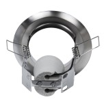 GloboStar® ACIDA 77847 Χωνευτή Στρογγυλή Μεταλλική Βάση Μπετού για Λάμπα R63 με Ντουί E27 AC 220-240V IP20 Φ11 x Υ11cm - Ασημί Νίκελ - 5 Years Warranty