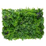 GloboStar® 78434 Artificial - Συνθετικό Τεχνητό Διακοσμητικό Πάνελ Φυλλωσιάς - Κάθετος Κήπος Πεπερόμια - Ζεβρίνα - Πράσινο Μ60 x Υ40 x Π9cm