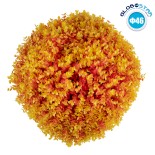 GloboStar® 78516 Artificial - Συνθετικό Τεχνητό Διακοσμητικό Φυτό Θάμνος Πυξάρι Πορτοκαλί - Κίτρινο Φ46cm