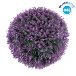 GloboStar® 78522 Artificial - Συνθετικό Τεχνητό Διακοσμητικό Φυτό Θάμνος Πυξάρι Πράσινο - Μωβ Φ46cm