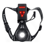 GloboStar® 79072 Φορητός Φακός Ασφαλείας Στήθους & Πλάτης για Ποδηλάτες & Runners με Φωτεινή Σήμανση LED XRE Q5 5W 600lm 200° - Ενσωματωμένη Μπαταρία 2000mAh DC 5V Επαναφορτιζόμενος με Καλώδιο Τροφοδοσίας USB 2.0 3 Modes Αδιάβροχος IP66 Ψυχρό Λευκό 6000K 