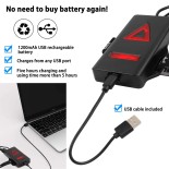 GloboStar® 79072 Φορητός Φακός Ασφαλείας Στήθους & Πλάτης για Ποδηλάτες & Runners με Φωτεινή Σήμανση LED XRE Q5 5W 600lm 200° - Ενσωματωμένη Μπαταρία 2000mAh DC 5V Επαναφορτιζόμενος με Καλώδιο Τροφοδοσίας USB 2.0 3 Modes Αδιάβροχος IP66 Ψυχρό Λευκό 6000K 