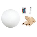 GloboStar® MOON 79620 Μοντέρνο Επιτραπέζιο Φωτιστικό Πορτατίφ LED 6W 360lm 360° DC 5V - Εναλλαγή Φωτισμού μέσω Τηλεχειριστηρίου - Dimmable - RGBW - Φ20 x Υ25 - Λευκό