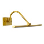 GloboStar® MIRA 60433 Μοντέρνο Φωτιστικό Τοίχου - Απλίκα Καθρέπτη Μπάνιου - Πίνακα LED 12W 1400lm 120° AC 220-240V IP44 Μ60 x Π20 x Υ13cm - Φυσικό Λευκό 4500K - Χρυσό - 3 Years Warranty