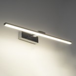 GloboStar® ELLIS 60445 Μοντέρνο Φωτιστικό Τοίχου - Απλίκα Καθρέπτη Μπάνιου - Πίνακα LED 12W 1400lm 120° AC 220-240V IP44 Μ60 x Π16 x Υ6cm - Φυσικό Λευκό 4500K - Χρώμιο Νίκελ - 3 Χρόνια Εγγύηση