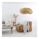 GLOBOSTAR® MEXICO 00718 Boho Κρεμαστό Φωτιστικό Οροφής με Ντουί 1 x E27 AC 220-240V IP20 - Μπεζ - Μ40 x Π30 x Υ18cm