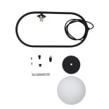 GLOBOSTAR® HAMBURG 00589 Μοντέρνο Κρεμαστό Φωτιστικό Οροφής με Ντουί 1 x G9 AC 220-240V IP20 - Μαύρο & Λευκό - Μ20 x Π15 x Υ40cm