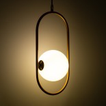 GloboStar® HAMBURG 00590 Μοντέρνο Κρεμαστό Φωτιστικό Μπάλα Μονόφωτο 1 x G9 IP20 Χρυσό Μέταλλο με Λευκό Γυαλί - Μ20 x Π15 x Υ40cm
