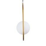 GloboStar® HAMBURG 00590 Μοντέρνο Κρεμαστό Φωτιστικό Μπάλα Μονόφωτο 1 x G9 IP20 Χρυσό Μέταλλο με Λευκό Γυαλί - Μ20 x Π15 x Υ40cm